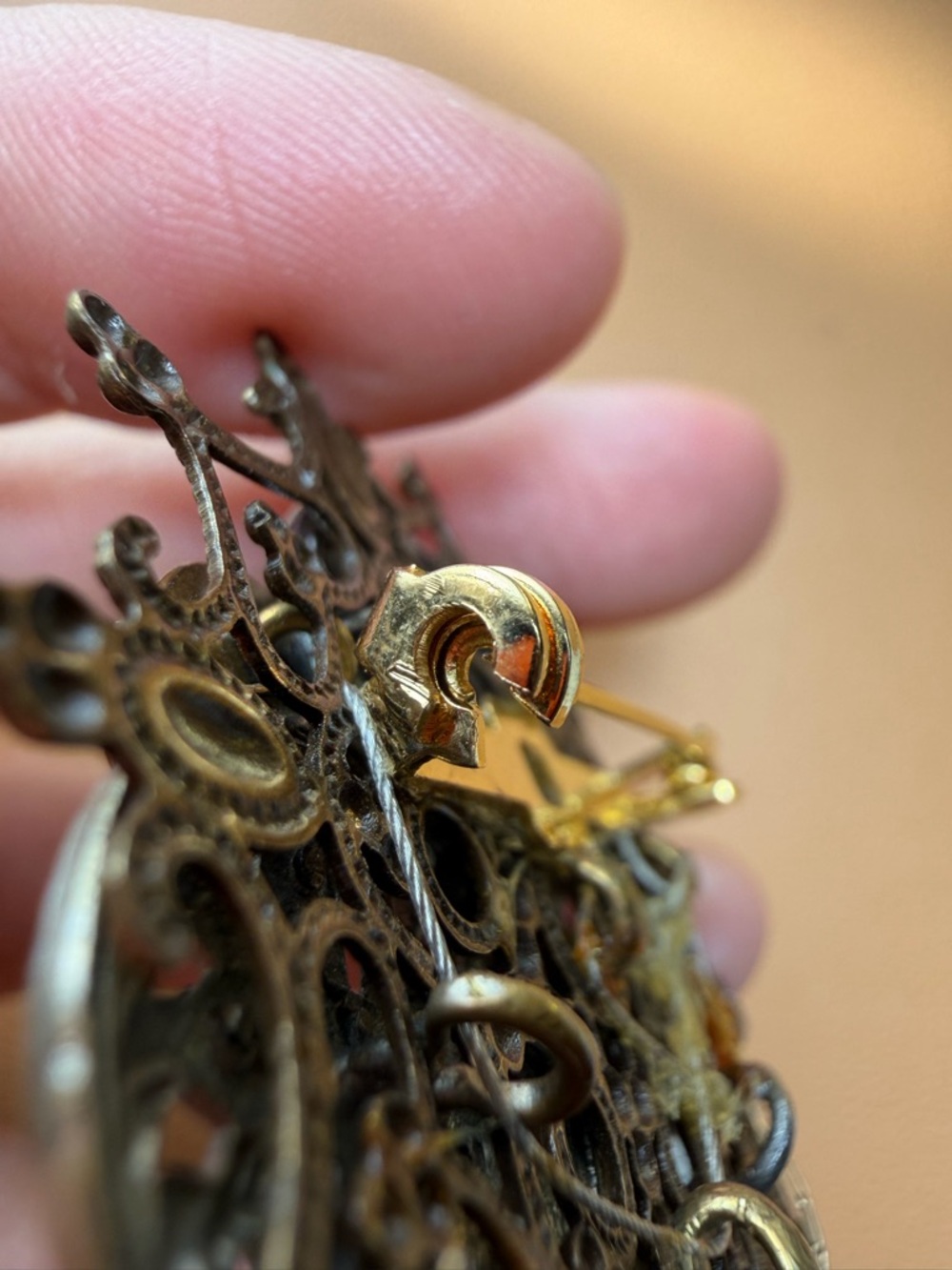 Handmade Vintage Button Collage Brooch – Steampunk Victorian Style - Picture 8 of 12